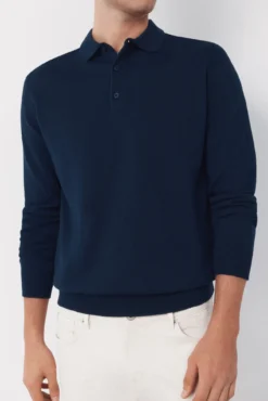 Jersey polo manga larga algodón