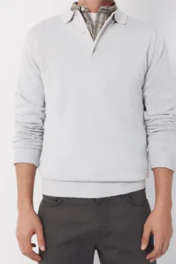 Jersey polo manga larga algodón