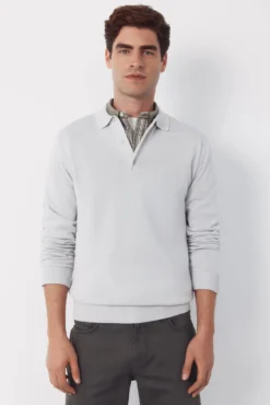 Jersey polo manga larga algodón