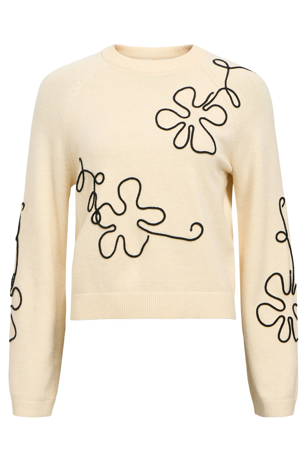 Jersey punto bordado flor