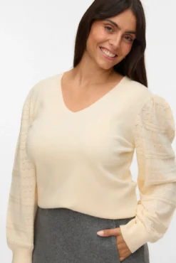 Jersey punto manga encaje talla grande