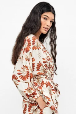 Kimono estampado palmeras