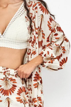 Kimono estampado palmeras