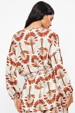Kimono estampado palmeras