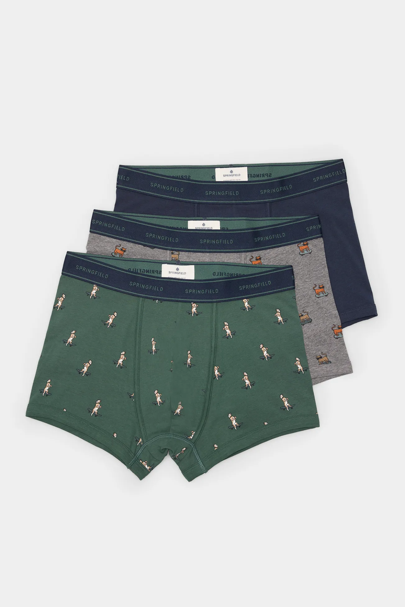 Pack 3 boxers animales en skate