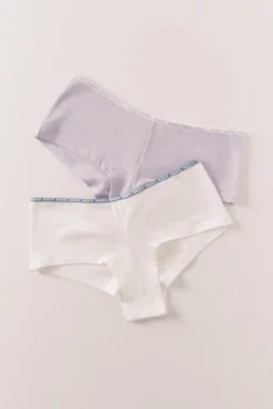 Pack 2 bragas bóxer morado y blanco
