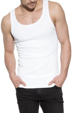 Pack 2 camisetas sin mangas de algodón orgánico blancas