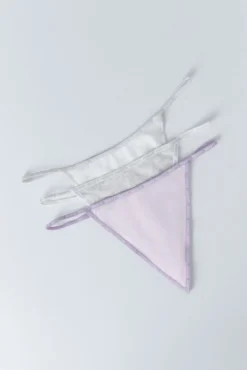 Pack 3 tangas blanco, gris y rosa
