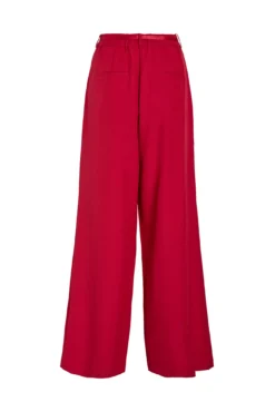 Pantalón ancho de vestir con cinturón flor