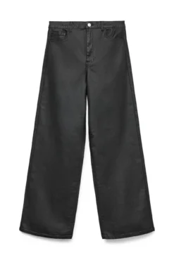 Pantalón ancho efecto piel