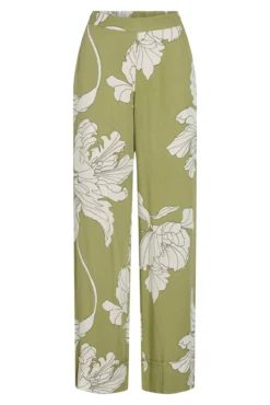 Pantalón ancho estampado flores