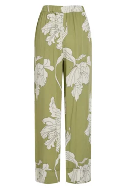 Pantalón ancho estampado flores