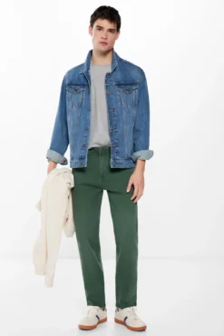 Pantalón 5 bolsillos color slim lavado