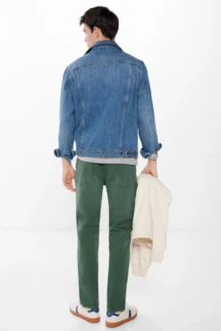 Pantalón 5 bolsillos color slim lavado