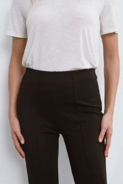 Pantalón campana cintura alta elástica