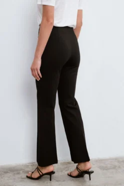 Pantalón campana cintura alta elástica