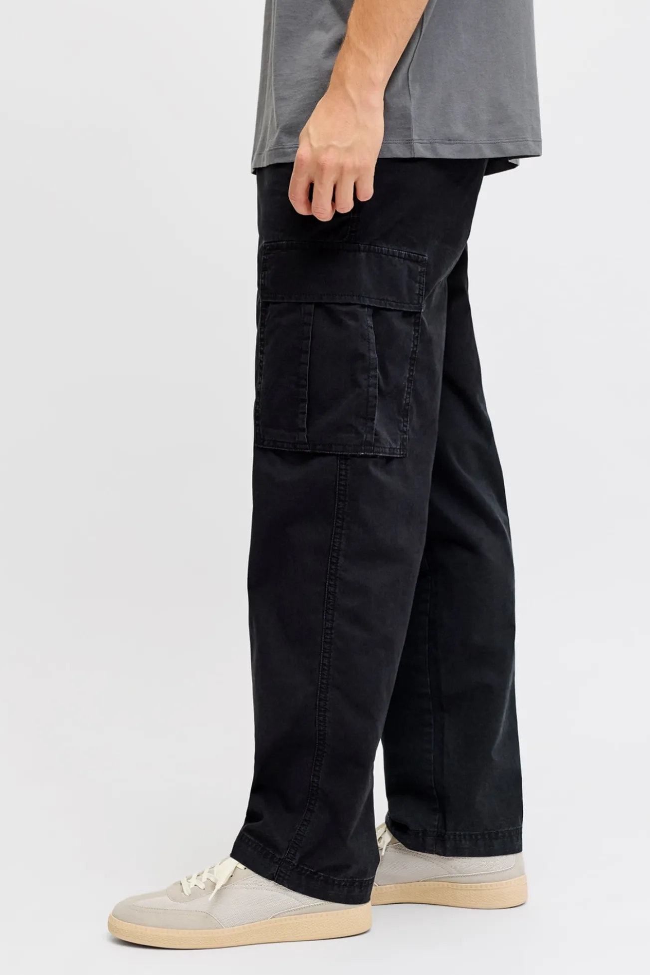 Pantalón cargo algodón tiro medio