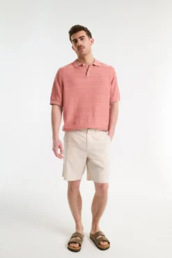 Pantalón chino corto estructura confeccionado con lino