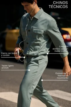 Pantalón chino técnico slim ligero