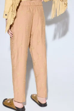 Pantalón con bordado de lurex