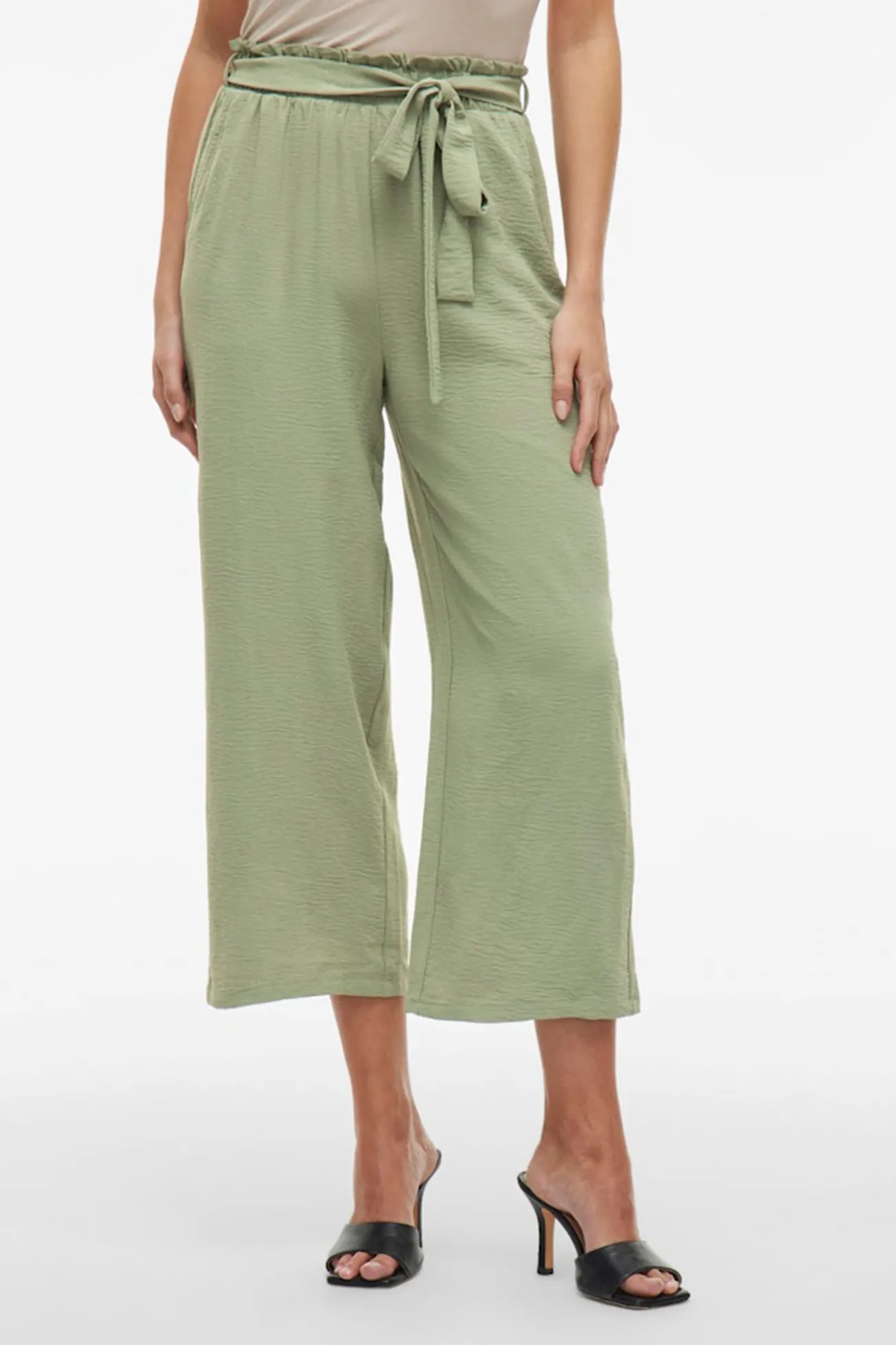 Pantalón culotte con cintura alta