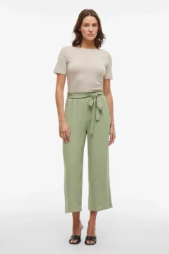 Pantalón culotte con cintura alta