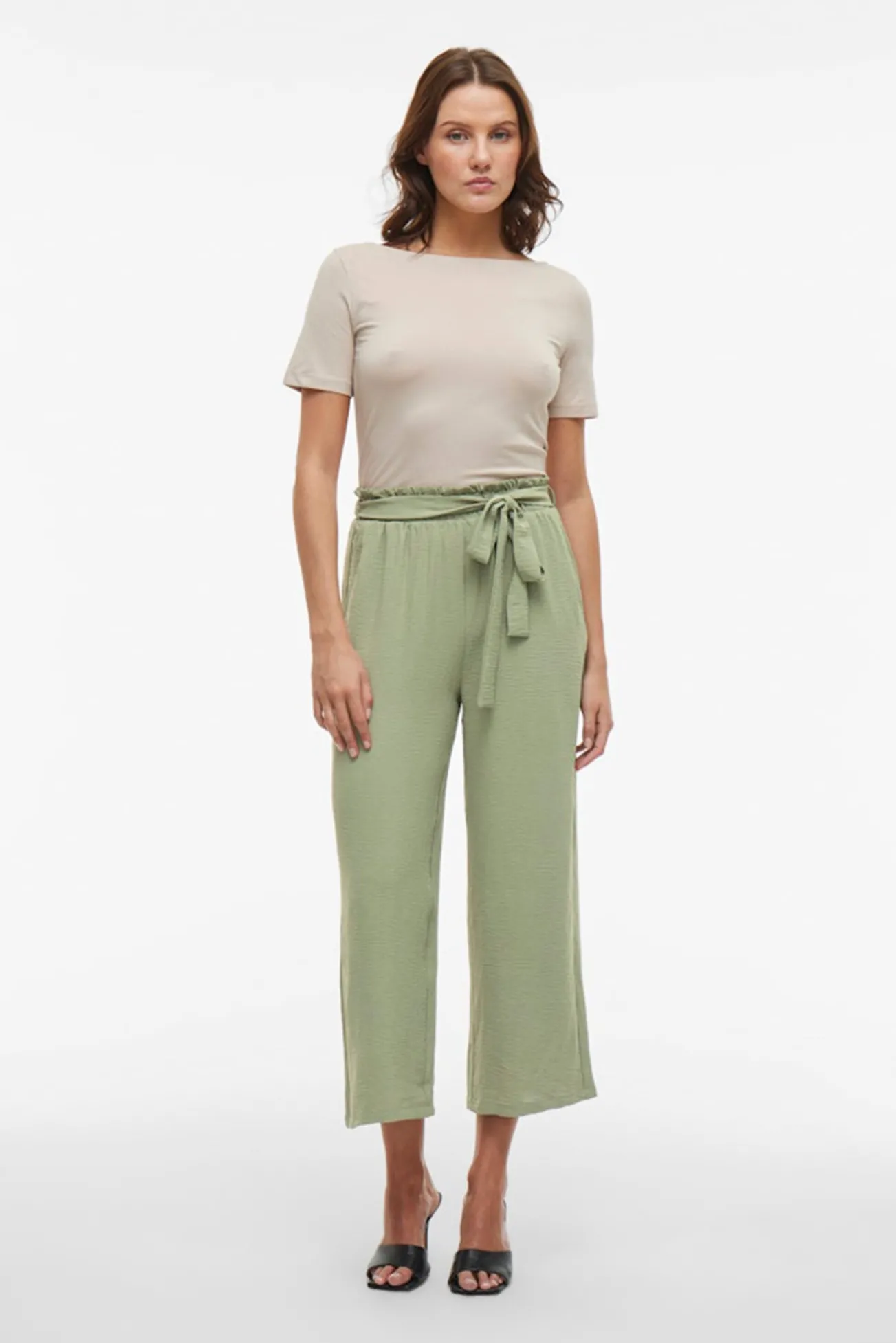 Pantalón culotte con cintura alta