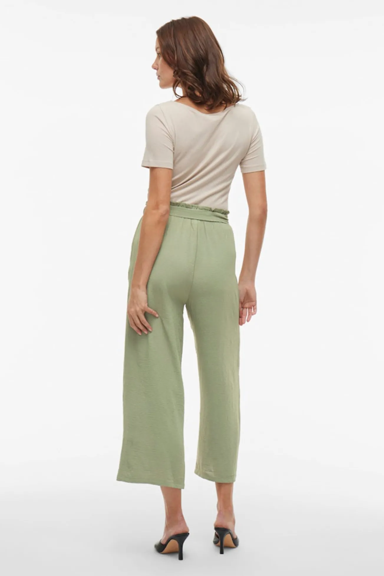 Pantalón culotte con cintura alta