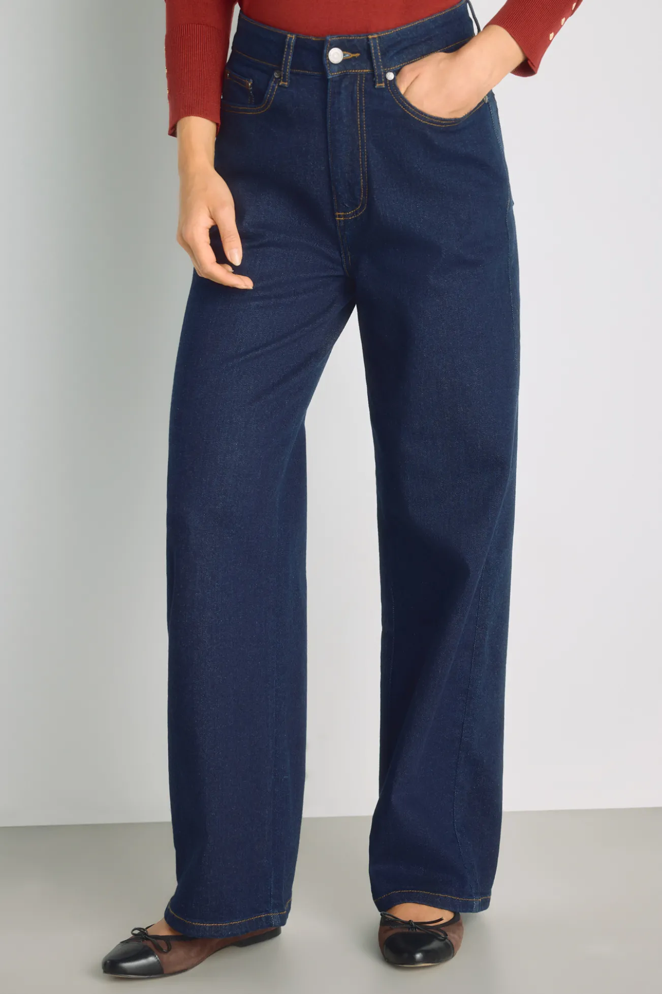 Pantalón denim ancho