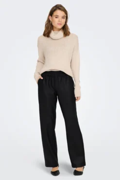 Pantalón de polipiel cintura elástica