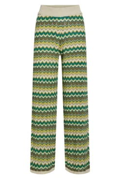 Pantalón de punto pointelle con lúrex
