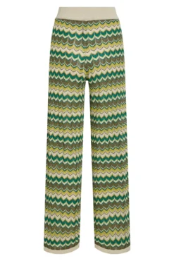 Pantalón de punto pointelle con lúrex