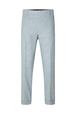 Pantalón de traje confeccionado con lino y algodón.