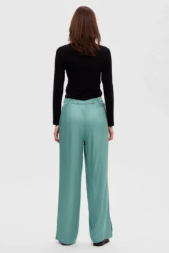 Pantalón de vestir satinado Wide Leg confeccionado con Lenzing ECOVERO