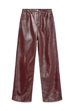 Pantalón encerado efecto brillo