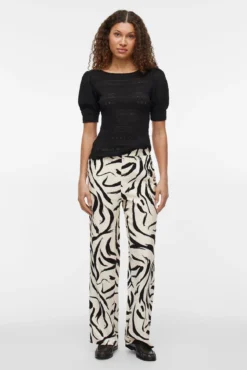 Pantalón estampado cintura alta