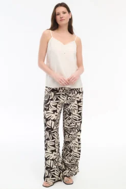 Pantalón estampado cintura alta