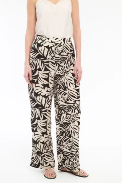 Pantalón estampado cintura alta