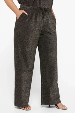 Pantalón fluido de lurex talla grande