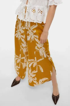 Pantalón fluido efecto satinado