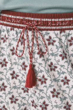 Pantalón largo 100% algodón estampado flores