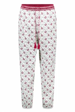 Pantalón largo 100% algodón estampado flores