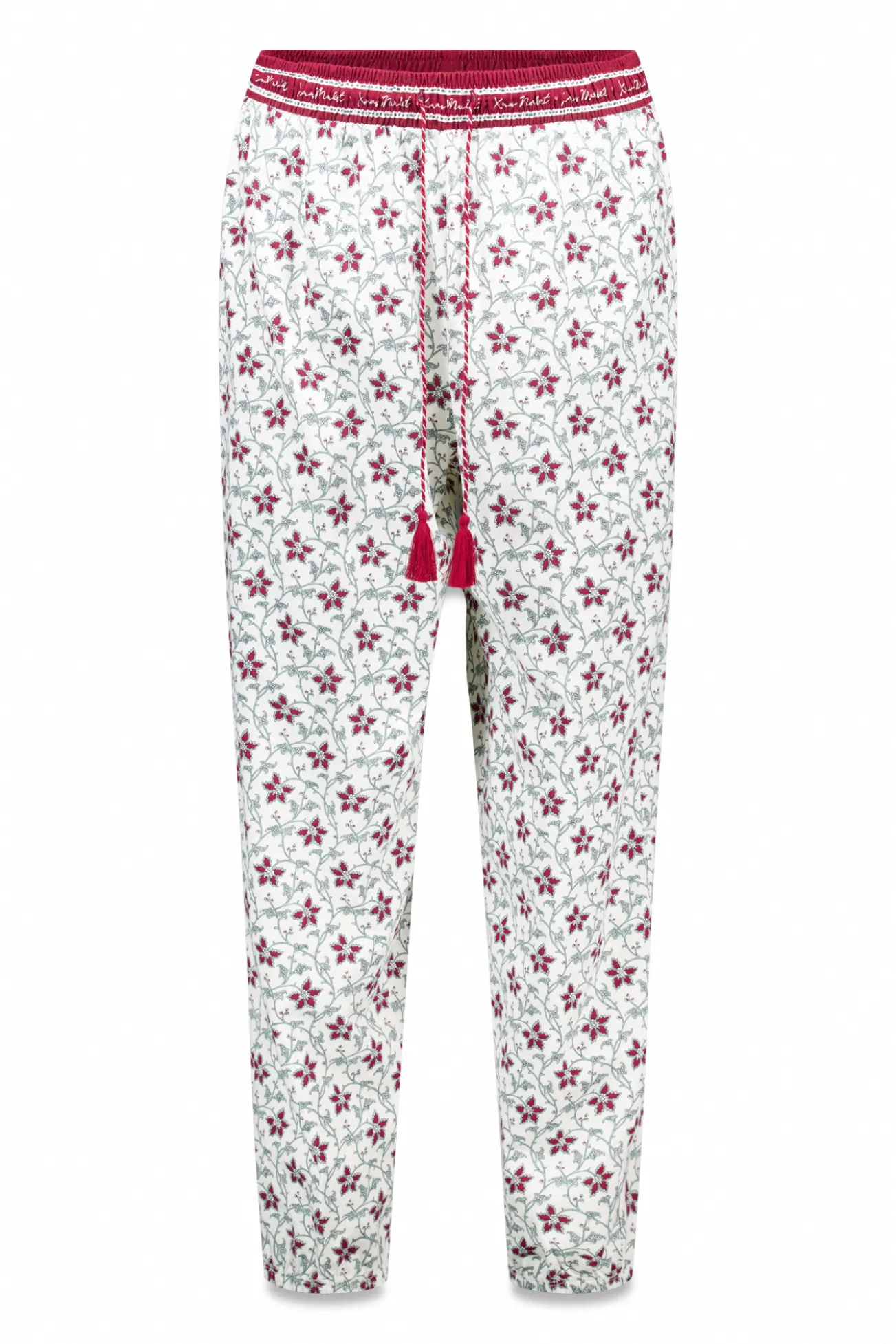 Pantalón largo 100% algodón estampado flores