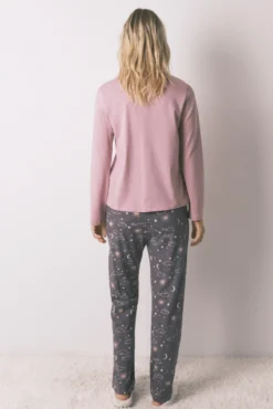 Pantalón largo 100% algodón estampado astral