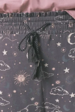 Pantalón largo 100% algodón estampado astral