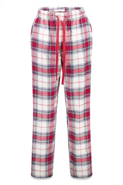Pantalón largoalgodón franela cuadros rojo
