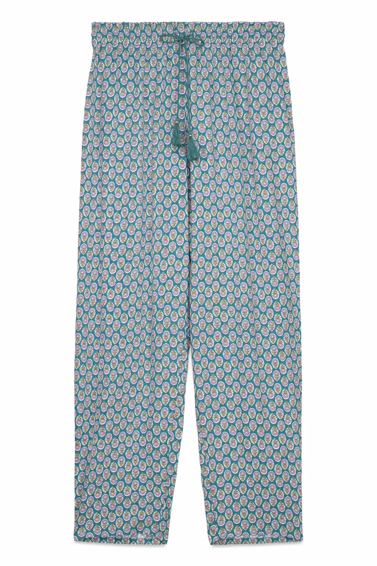 Pantalón largo carrot viscosa print sellos