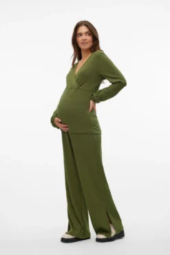 Pantalón largo de algodón maternity
