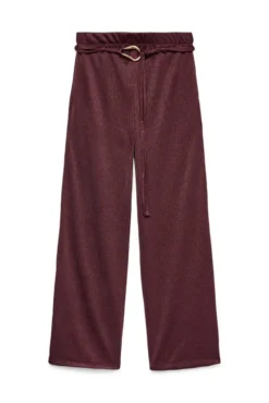 Pantalón largo de punto detalle hebilla