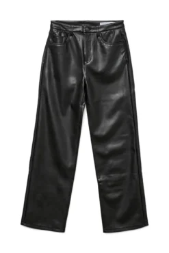 Pantalón largo efecto piel